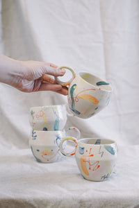 Painted mugs- the cottage garden collection