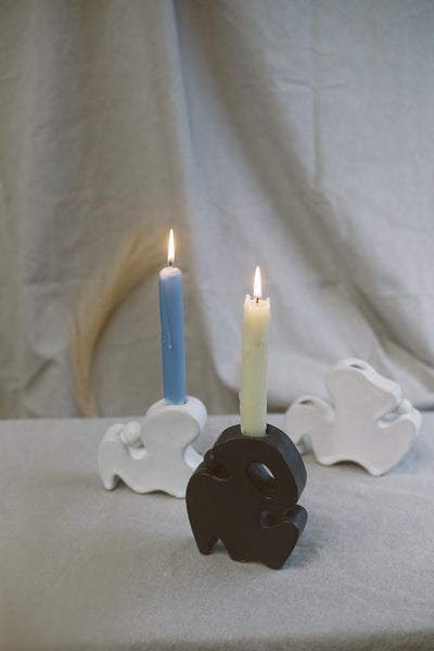 Black abstract candle holder/vases