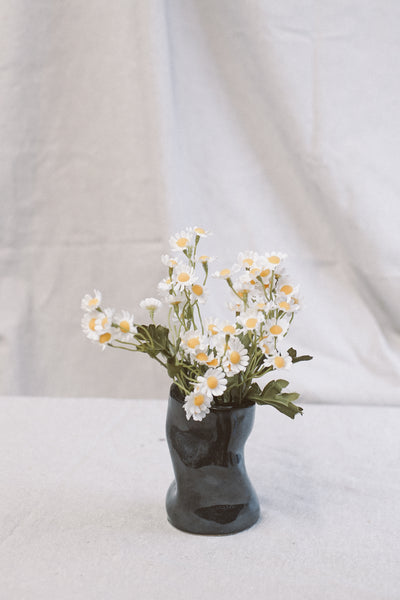 Pinched gunmetal vase