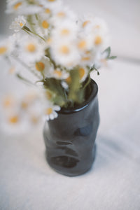 Pinched gunmetal vase