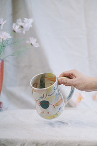 Painted large mug - the cottage garden collection