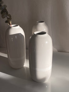 White pill vase