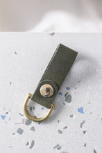 Load image into Gallery viewer, Mossy Green Leather Keychain