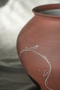 Vined Red Clay Pot