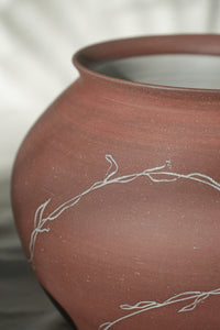Vined Red Clay Pot