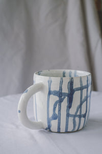Cobalt scribble mug