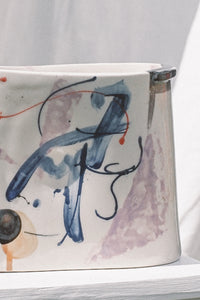 "Paper Bag" hand-built storage vessel - painted